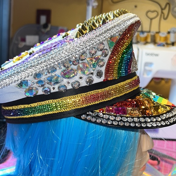 Rainbows and Flowers Rave Hat - Picture 8 of 16
